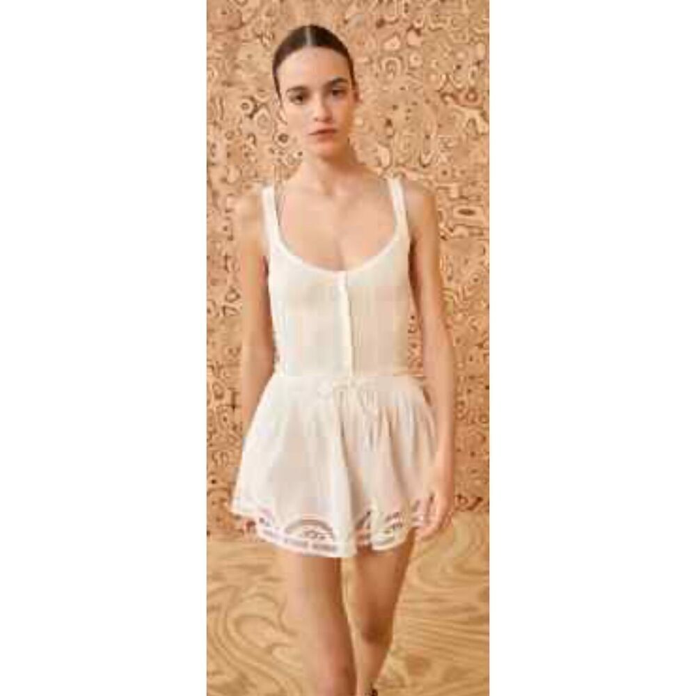 ULLA JOHNSON Mehdi Coverup Shorts in White NWT Size Large